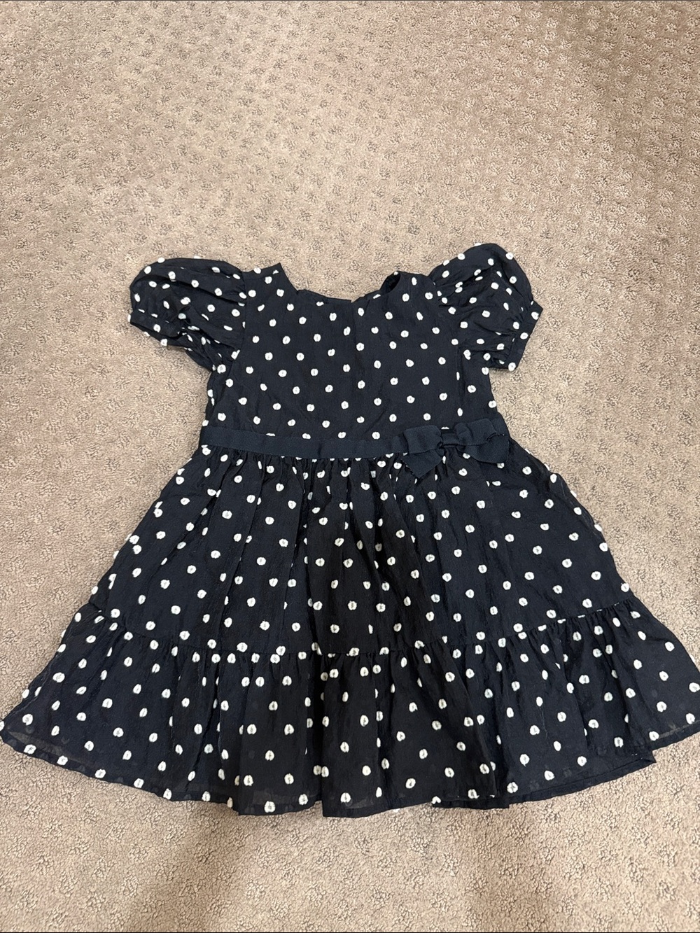 Girls Polka Dot Puff Sleeve Dress